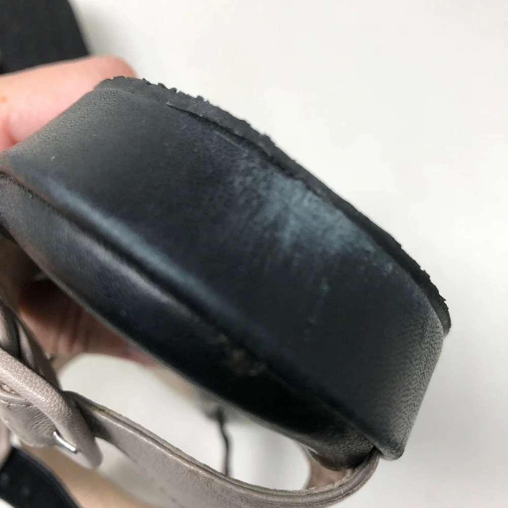 BeautiFeel Womens Size 37 Jo Platform Sandals Black Beige Buckle Strap Comfort